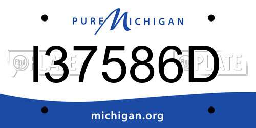 I37586D Michigan License Plate