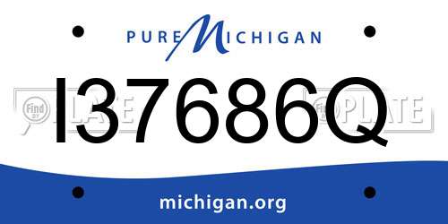 I37686Q Michigan License Plate