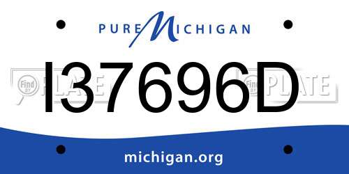 I37696D Michigan License Plate