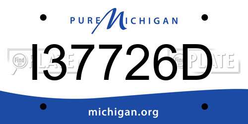 I37726D Michigan License Plate