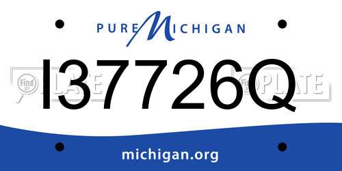 I37726Q Michigan License Plate