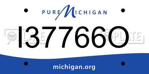 I37766O Michigan License Plate