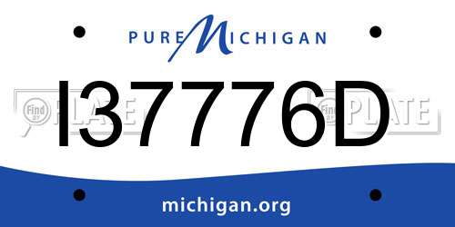 I37776D Michigan License Plate