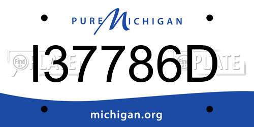 I37786D Michigan License Plate