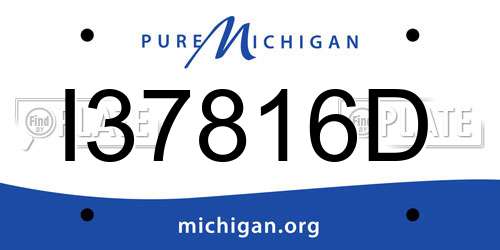 I37816D Michigan License Plate
