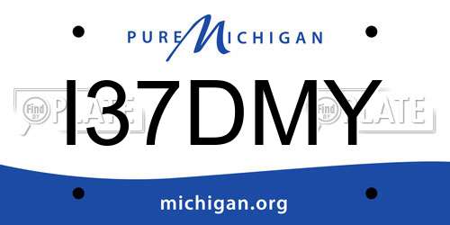 I37DMY Michigan License Plate