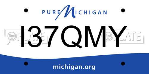 I37QMY Michigan License Plate