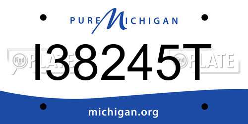 I38245T Michigan License Plate