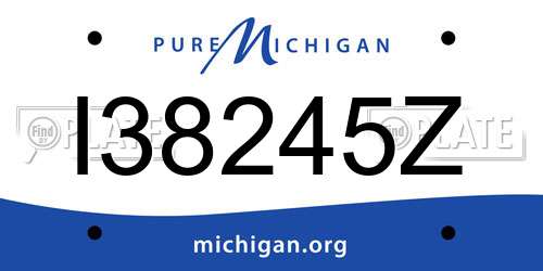 I38245Z Michigan License Plate