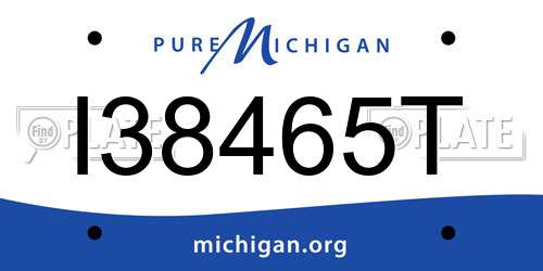I38465T Michigan License Plate
