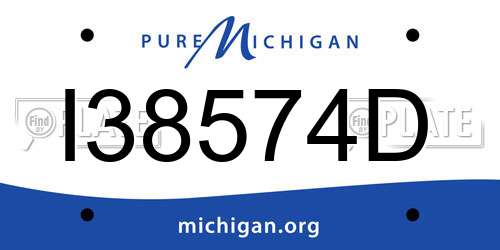 I38574D Michigan License Plate