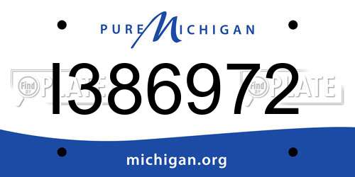 I386972 Michigan License Plate