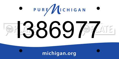 I386977 Michigan License Plate