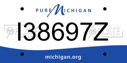 I38697Z Michigan License Plate