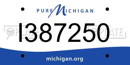 I387250 Michigan License Plate
