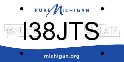 I38JTS Michigan License Plate