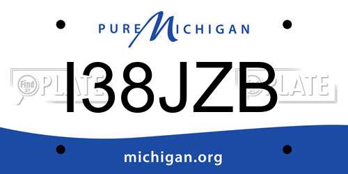 I38JZB Michigan License Plate