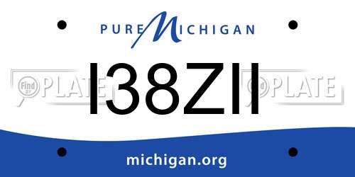 I38ZII Michigan License Plate