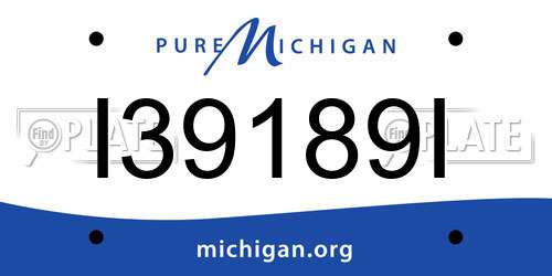 I39189I Michigan License Plate