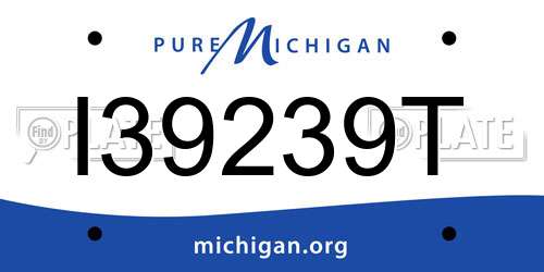 I39239T Michigan License Plate
