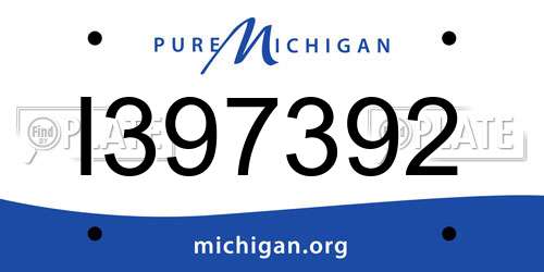 I397392 Michigan License Plate
