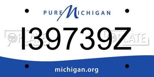 I39739Z Michigan License Plate