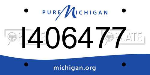 I406477 Michigan License Plate