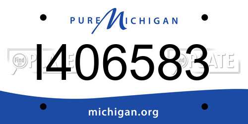 I406583 Michigan License Plate