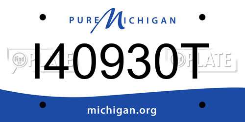 I40930T Michigan License Plate
