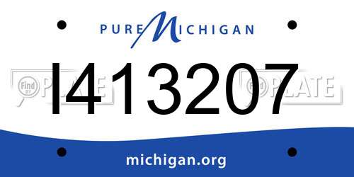I413207 Michigan License Plate