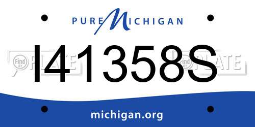 I41358S Michigan License Plate