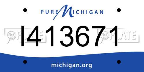 I413671 Michigan License Plate