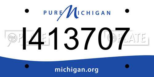 I413707 Michigan License Plate