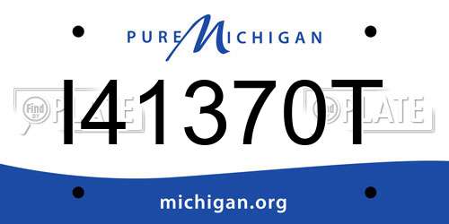 I41370T Michigan License Plate