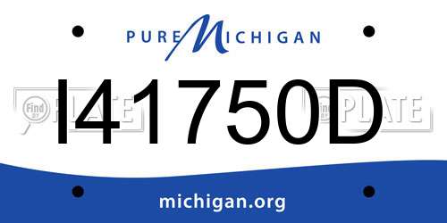 I41750D Michigan License Plate