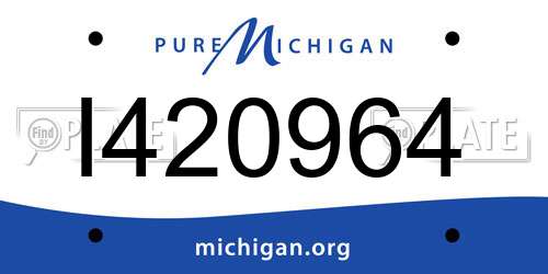 I420964 Michigan License Plate