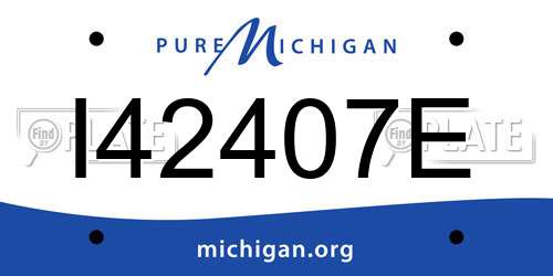 I42407E Michigan License Plate