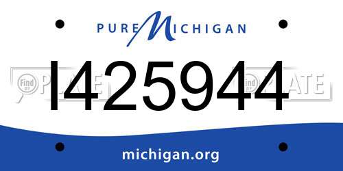 I425944 Michigan License Plate