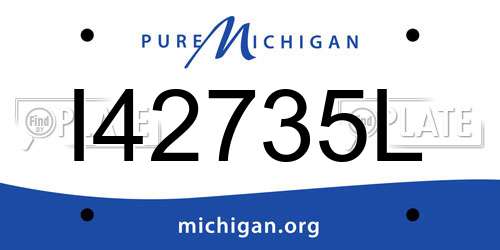 I42735L Michigan License Plate