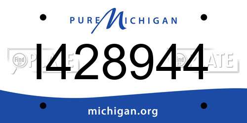 I428944 Michigan License Plate