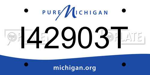 I42903T Michigan License Plate
