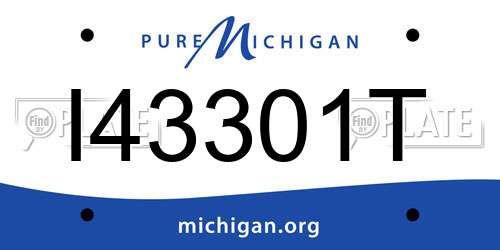 I43301T Michigan License Plate