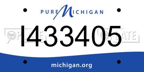 I433405 Michigan License Plate