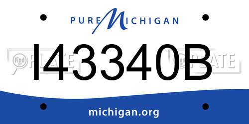 I43340B Michigan License Plate