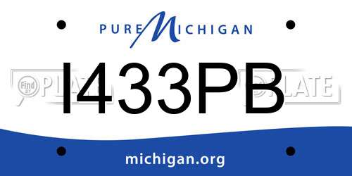 I433PB Michigan License Plate