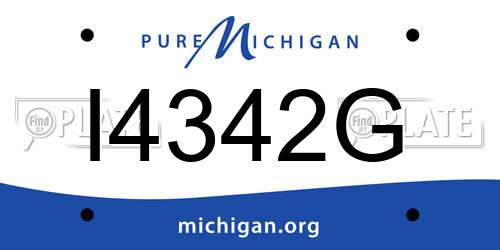 I4342G Michigan License Plate