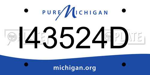I43524D Michigan License Plate