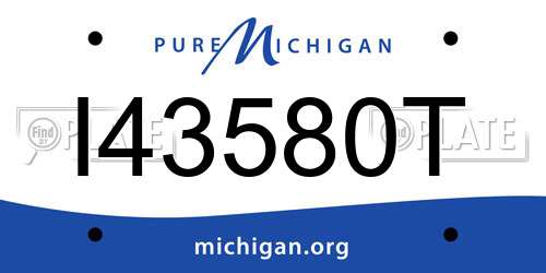 I43580T Michigan License Plate