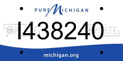 I438240 Michigan License Plate