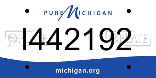 I442192 Michigan License Plate